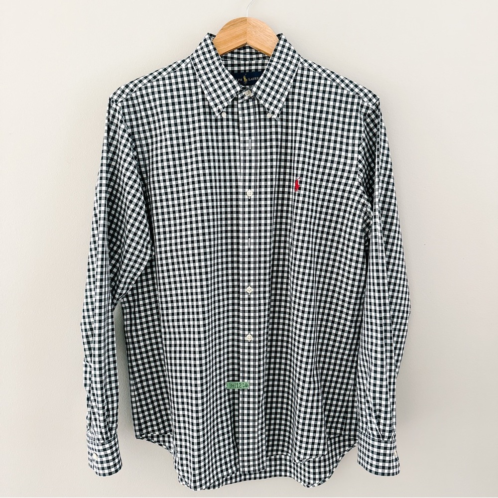 Ralph Lauren Gingham Plaid Button Down Dress Shirt